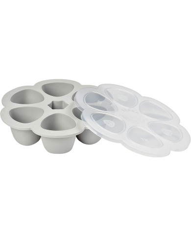 BEABA SILIKONINIS KŪDIKIO MAISTO KONTEINERIS MULTIPORTIONS, XL (6X150 ML), GREY