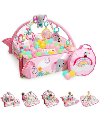 BRIGHT STARTS DELUXE SAFARI 5IN1 KILIMĖLIS, PINK