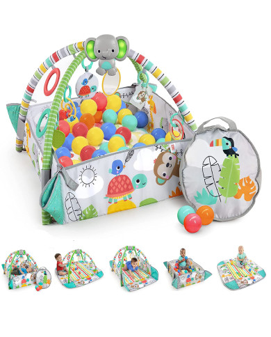 BRIGHT STARTS DELUXE SAFARI 5IN1 KILIMĖLIS, GREEN/GREY