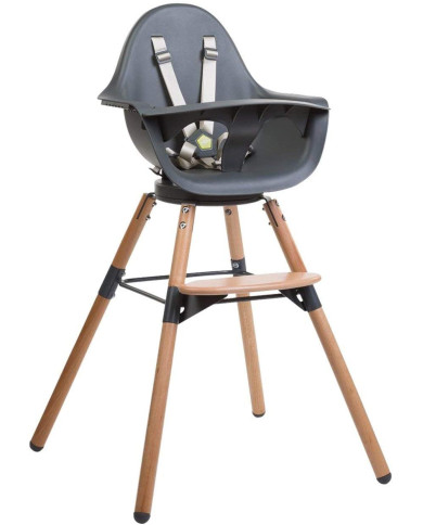 CHILDHOME 2IN1 PASISUKANTI MAITINIMO KĖDUTĖ EVOLU ONE.80 NATURAL/ANTHRACITE