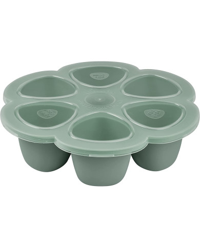 BEABA SILIKONINIS KŪDIKIO MAISTO KONTEINERIS MULTIPORTIONS 6x90 ML SAGE GREEN 