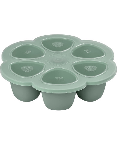 BEABA SILIKONINIS KŪDIKIO MAISTO KONTEINERIS MULTIPORTIONS XL 6X150 ML SAGE GREEN 