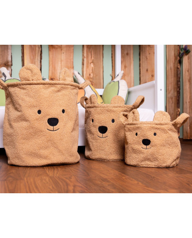 CHILDHOME DAIKTŲ LAIKYMO 3 VNT. KREPŠIŲ RINKINYS TEDDY, BEIGE