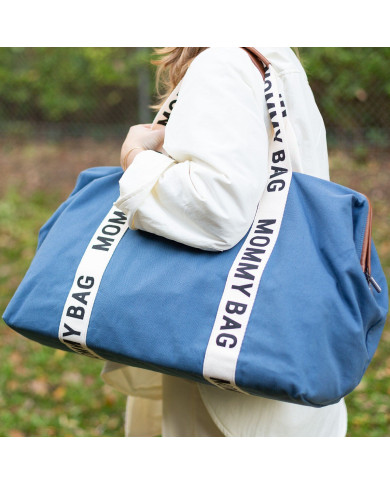 CHILDHOME DIDELIS MAMOS REIKMENŲ KREPŠYS MOMMY BAG SIGNATURE, CANVAS – INDIGO