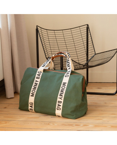 CHILDHOME DIDELIS MAMOS REIKMENŲ KREPŠYS MOMMY BAG SIGNATURE, CANVAS – GREEN