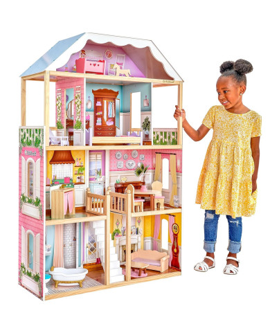 KIDKRAFT MEDINIS 4 AUKŠTŲ LĖLIŲ NAMELIS CHARLOTTE 65956	