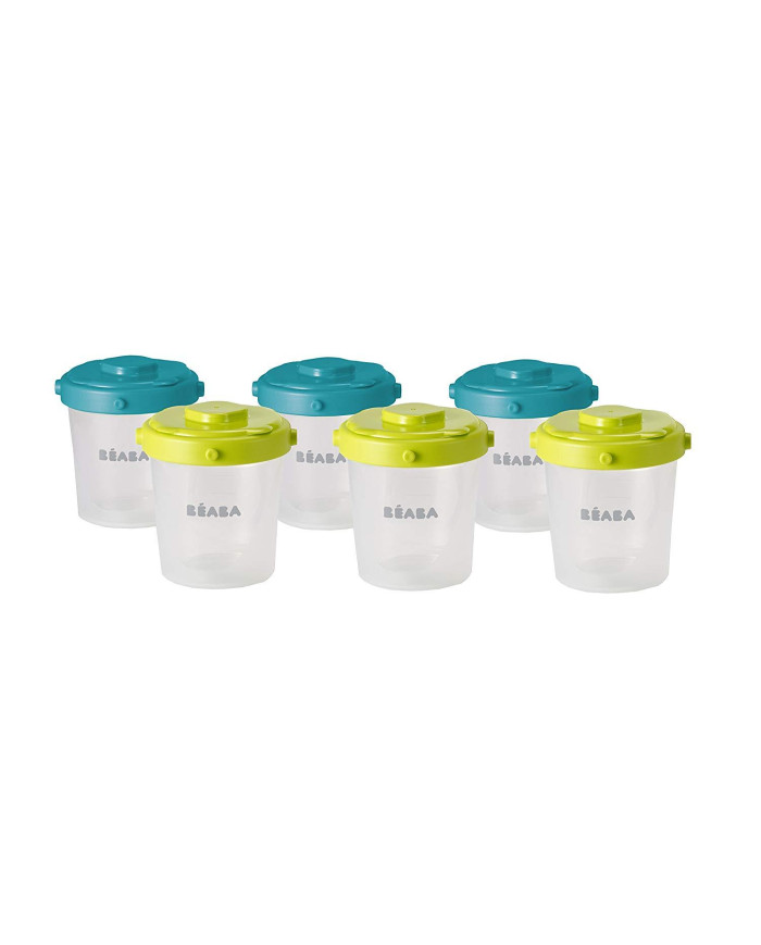 BEABA SUJUNGIAMI MAISTO LAIKYMO INDELIAI (200 ML, 6 VNT.) BLUE GREEN